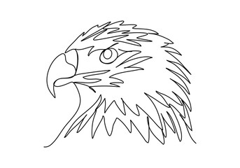 Eagle. One line drawing vector illustration.