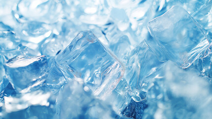 Blue ice cubes background