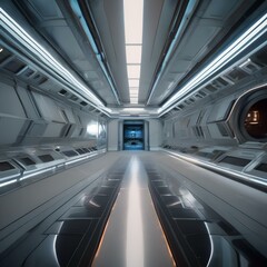 A futuristic space station orbiting a distant planet4 - obrazy, fototapety, plakaty