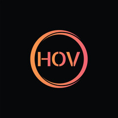 HOV Letter Initial Logo Design Template Vector Illustration