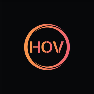 HOV Letter Initial Logo Design Template Vector Illustration