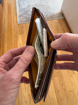 Business Receipt paper  leather wallet 