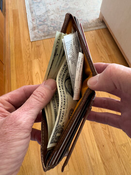 Business Receipt paper in  wallet 