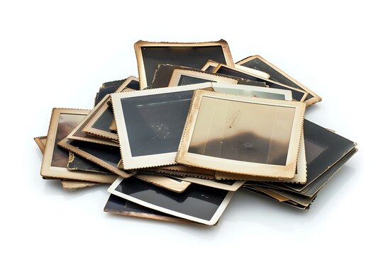 Scanned polaroids isolated on white background. Paste your individual images in there. .