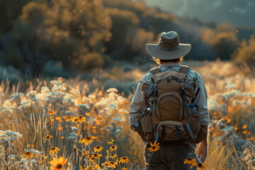 A park ranger preserving natural habitats and educating visitors about the wonders of the wilderness, sharing a deep reverence for the natural world.  Generative Ai.