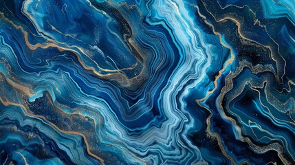 Perfect stock image for projects needing elegance. Deep blue, gold colors are luxurious, calming. Unique wavy pattern adds visual interest. Use for website, brochure, wall art.