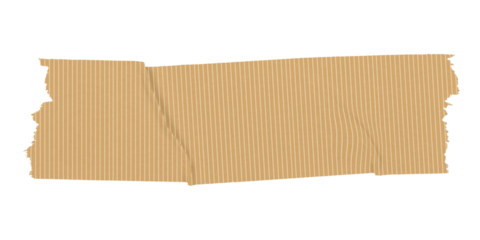 Stripe washi tape png sticker, brown pattern on transparent background