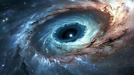 Fototapeta premium A Telescope's Gaze into the Deep Abyss: Capturing the Cosmic Dance of Distant Galaxies and Nebulae