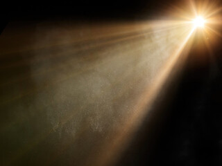 spotlight on stage or gods rays isolated on black background 