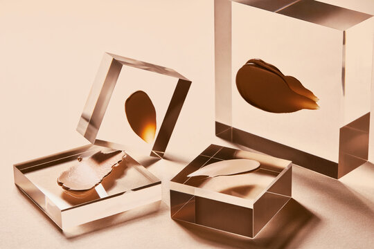Make up texture shot on acrylic blocks