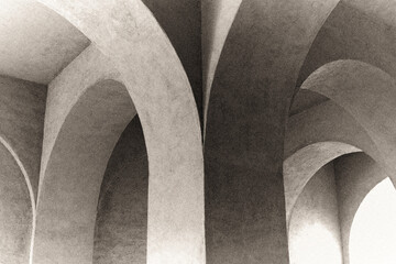 analogical minimalist architecture, like a painting to be framed

