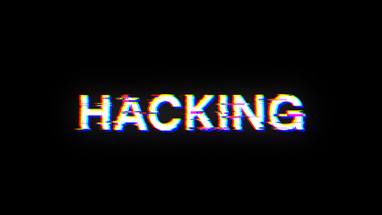 Fototapeta premium 3D rendering hacking text with screen effects of technological glitches