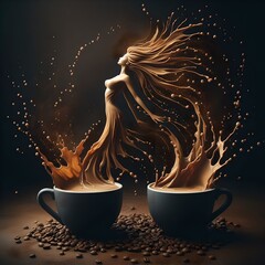 The benefits of drinking coffee for your body and mind  - obrazy, fototapety, plakaty