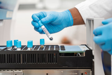 Biologist Working With Blood Samples In The Lab