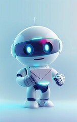 Cute robot holding envelope icon, UI design. Cartoon character, minimalist style.