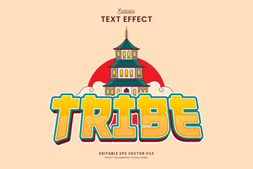 decorative editable asian tribe text effect vector design