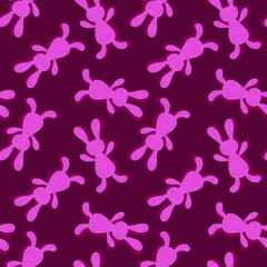 Fototapeta premium Easter animals bunnies seamless rabbit pattern for wrapping paper and kids clothes print and party accessories