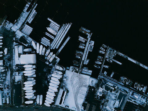 Winter Marina from Above
