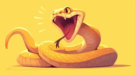 2d illustration of a cheerful snake cartoon character