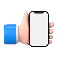 Hand holding smartphone png, 3D clipart, marketing business digital device graphic