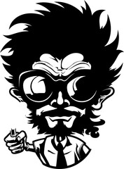 Pot Partner Cartoon Character Enjoying a Toke in Vector Logo Motherly Joy Happy Pregnant Woman Icon in Vector Logo Design