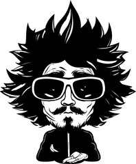 Bud Buddy Cartoon Mascot in Cannabis Company Smokin Sidekick Cartoon Character with a Joint