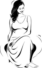 Expectant Bliss Joyful Pregnancy Vector Emblem Maternal Glow Happy Mother to Be Logo Design