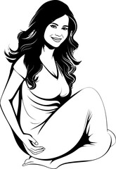 Mamas Joy Joyful Mama to Be Emblem Nurturing Radiance Radiant Pregnancy Vector