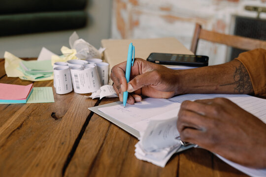 Man doing financial matters 