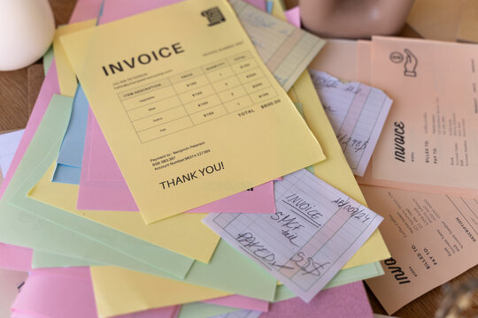 Business receipts at office