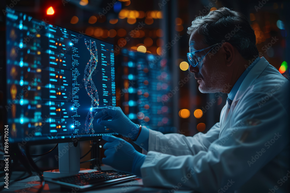 Poster an ai algorithm analyzing genomic data to predict disease risks and personalize treatment plans in p