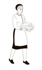 hotel staff female African American character, maid