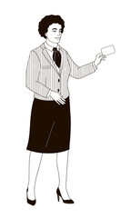 hotel staff female African American character,  concierge