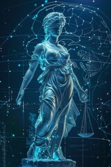 Fototapeta na wymiar Themis is Goddess of Justice and law Generative AI