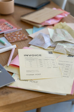 Business receipts at office