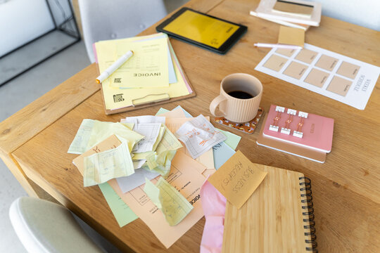 Business receipts at office