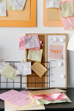 Business receipts at office