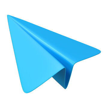 Blue paper plane png element, 3d clipart, business graphic on transparent background