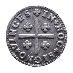 Old Portuguese coin in Silver from the reign of João V king of Portugal in the 18th century