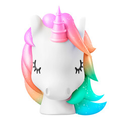 Aesthetic unicorn png head, 3D myth creature illustration on transparent background