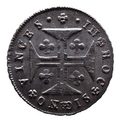 Old Portuguese coin in Silver from the reign of João Principe Regent king of Portugal in the 19th...