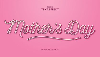 decorative editable cute mother's day text effect vector design
