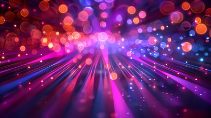 A colorful abstract background with bright lights and dots, AI