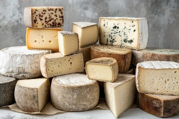 various types of cheese closeup, cheese background, cheese closeup, different types of cheese,...