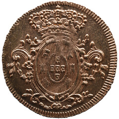 Old Portuguese coin in Gold from the reign of João Principe Regent king of Portugal in the 19th...