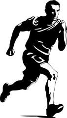 Speed Sprinter Running Side View Vector Endurance Express Runner Iconic Emblem