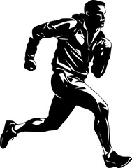 Marathon Milestone Athlete Vector Emblem Speedy Stride Running Icon Vector