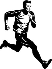 Speed Sprint Runner Icon Vector Endurance Emblem Marathon Runner Iconic Design