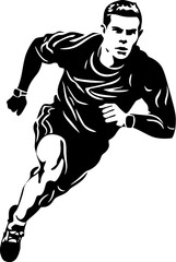 Endurance Evolution Running Side View Vector Sprint Stride Marathon Emblem Design