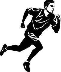 Fototapeta na wymiar Speed Sprinter Running Side View Icon Endurance Essence Runner Logo Vector
